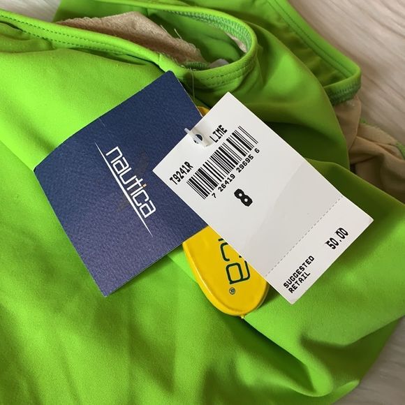 Nautica Classic Crew One Piece Swimsuit Size 8 - Picture 3 of 12